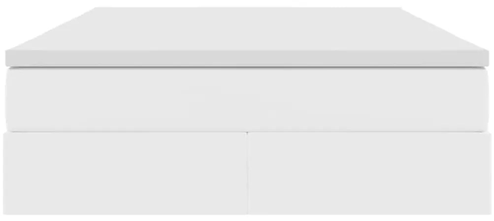 vidaXL Κρεβάτι με αποθηκευτικό χώρο και στρώμα Λευκό 140 x 190 cm