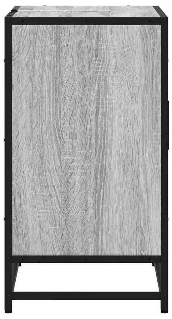 vidaXL Ντουλάπι νιπτήρα μπάνιου γκρι Sonoma 65x33x60 cm