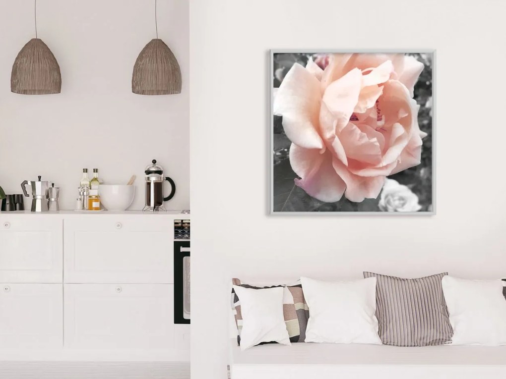 Αφίσα - Delicate Rose - 50x50 - Χρυσό - Χωρίς πασπαρτού