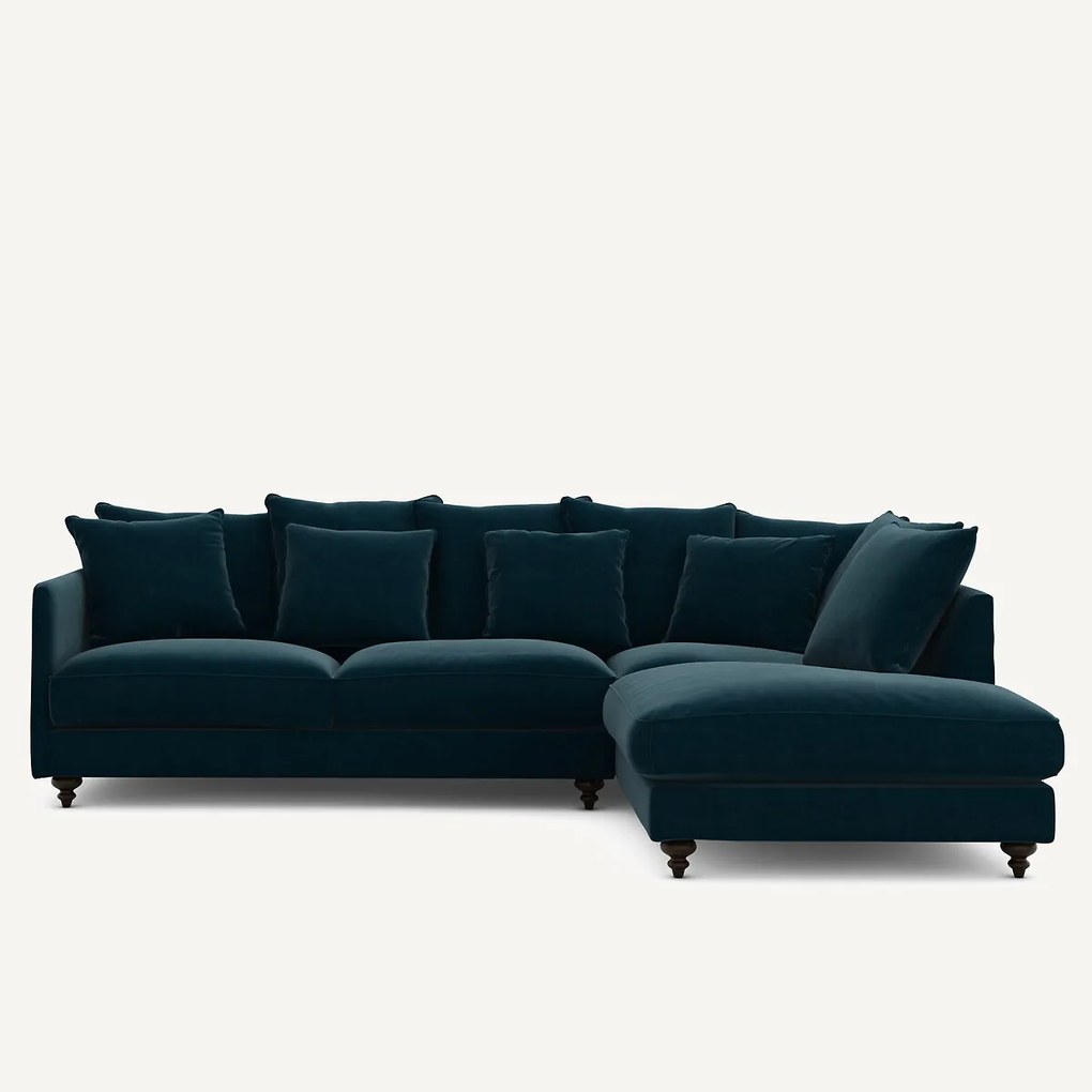 Γωνιακός καναπές-κρεβάτι με βελούδο, Lazare