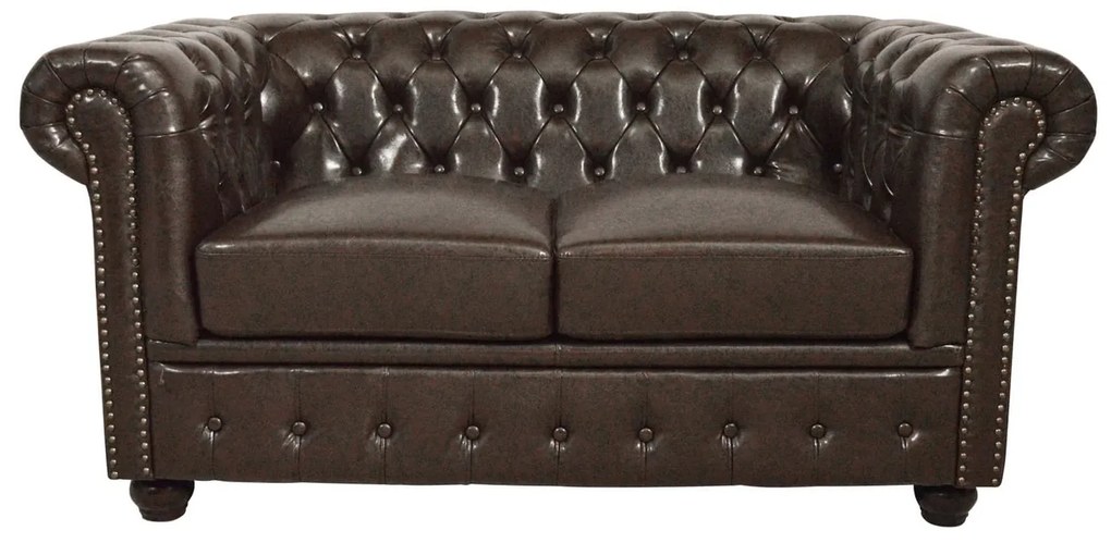 Καναπές T.Chesterfield Hm3010.01 Dark Brown155x90x73 cm Τεχνόδερμα