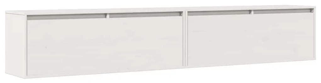vidaXL Ντουλάπια Τοίχου 2 τεμ. Λευκά 100x30x35 εκ. Μασίφ Ξύλο Πεύκου