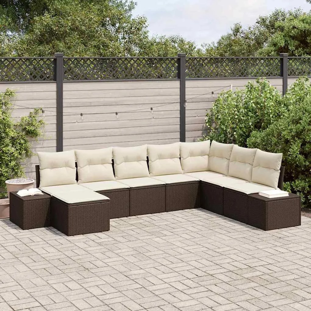 vidaXL Σετ Καναπέ Κήπου 8 pcs 319 x 209 x 85 εκ. Πολυ ράταν