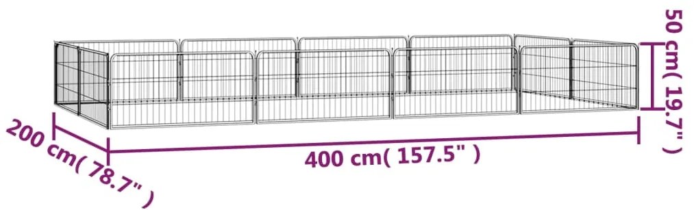 ΠΑΡΚΟΚΡΕΒΑΤΟ ΣΚΥΛΟΥ 12 ΠΑΝΕΛ ΜΑΥΡΟ 100X50ΕΚ ΑΤΣΑΛΙ ΒΑΦΗ ΠΟΥΔΡΑΣ 3115968