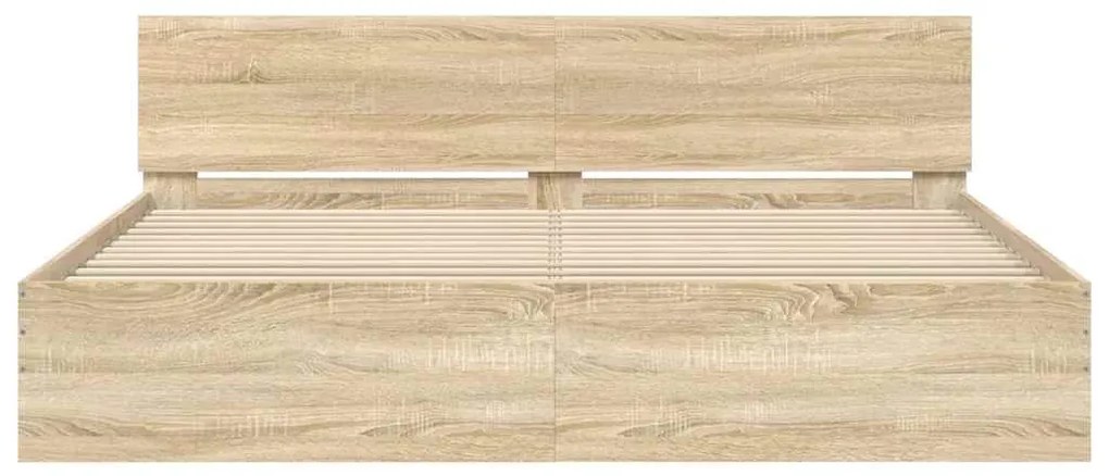vidaXL Πλαίσιο Κρεβατιού με Κεφαλάρι Sonoma Δρυς 200 x 200 εκ.