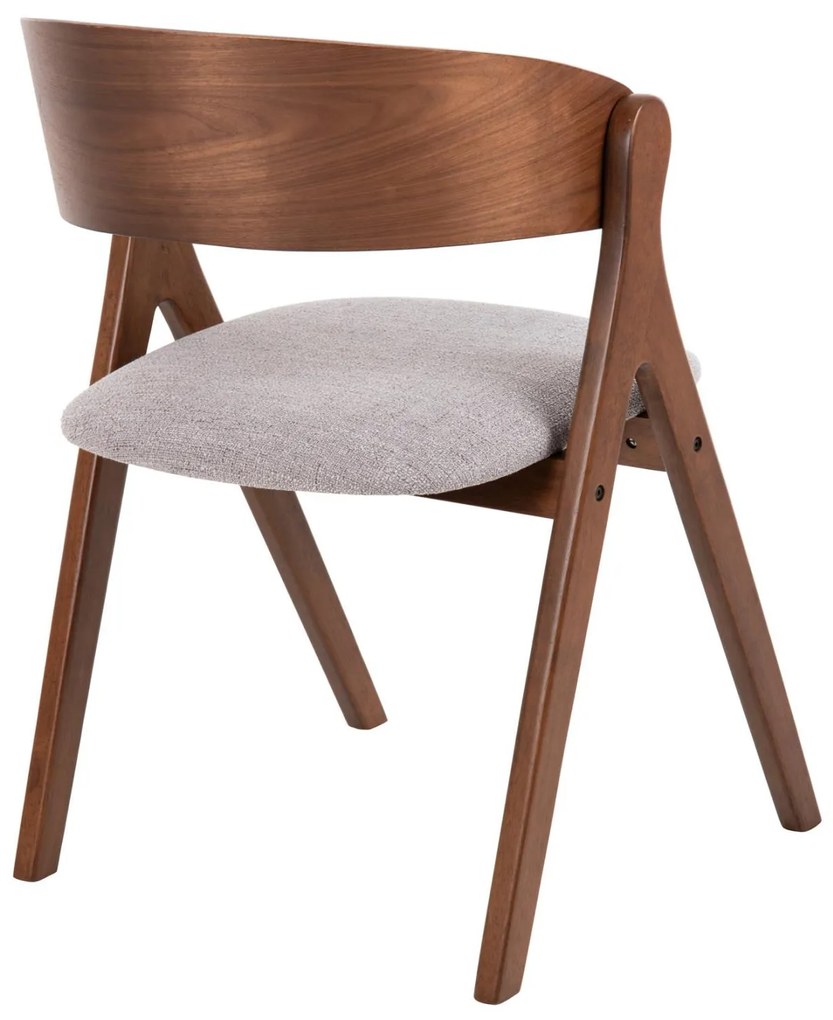 Καρέκλα NEKKER Rubberwood Καρυδί και Γκρί ύφασμα 56x55x78Yεκ. 2αδα 56x55x78 εκ.
