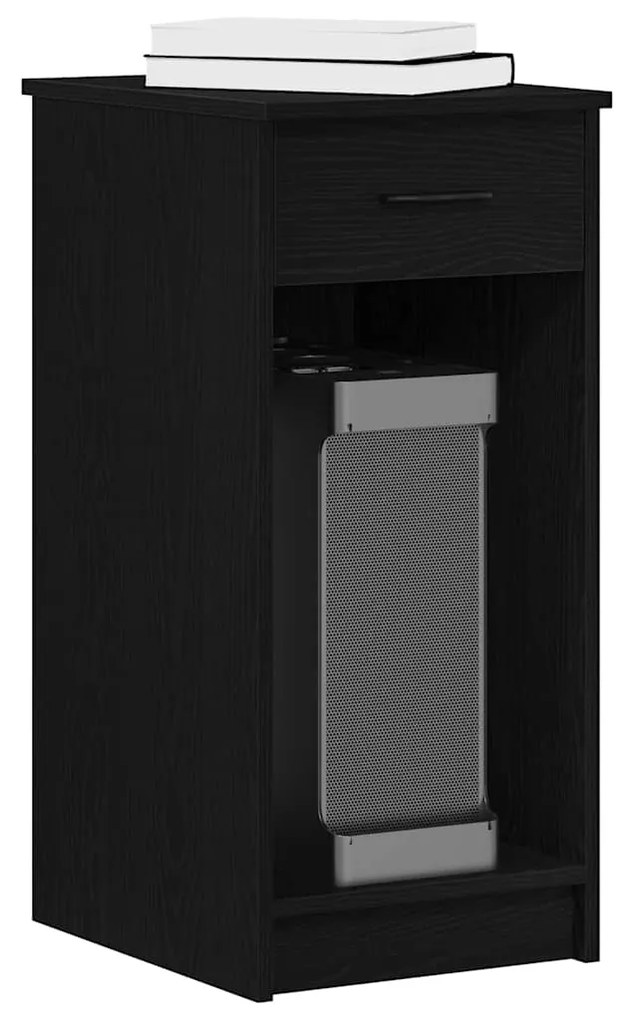 Πύργος υπολογιστή με συρτάρι Μαύρο 35x45x77 cm