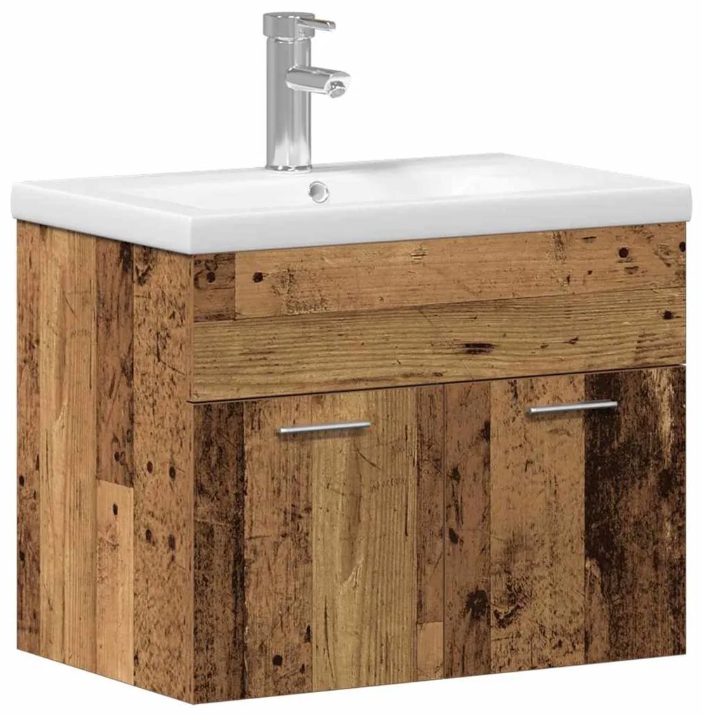 vidaXL Σετ Επίπλων Μπάνιου Επιτοίχιο με αποθήκευση Επεξεργασμένο ξύλο