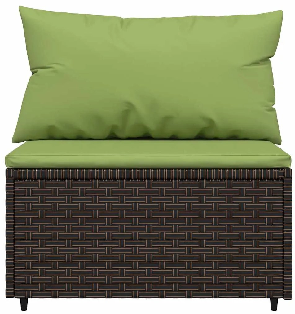 vidaXL Σαλόνι Κήπου Σετ 3 τεμ. Καφέ από Συνθετικό Ρατάν με Μαξιλάρια