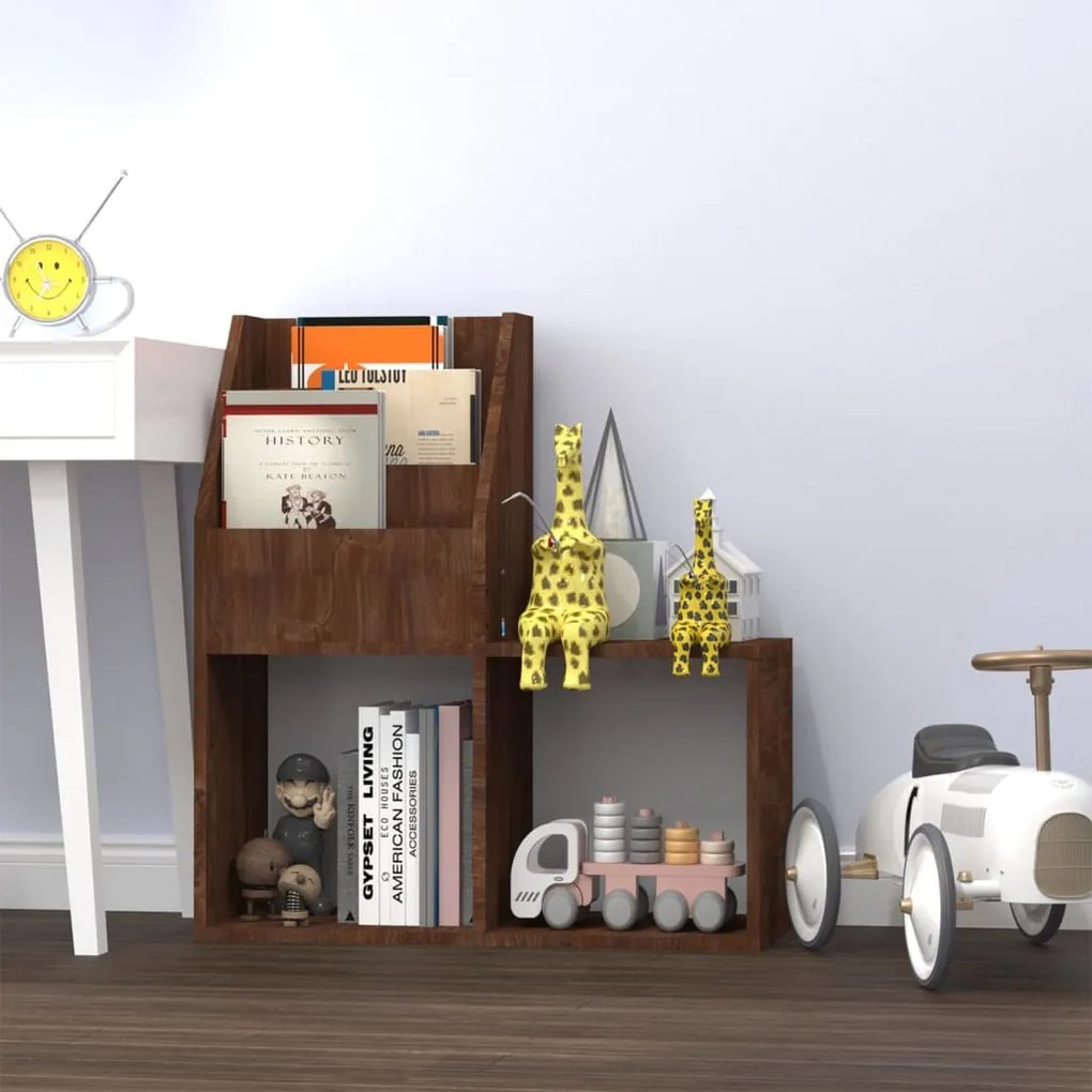 Παιδικό Ράφι Περιοδικών Καφέ Δρυς 71x30x78,5 εκ. Επεξεργ. ξύλο