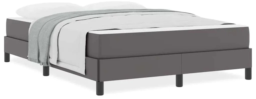 vidaXL Κρεβάτι Άλλο Γκρι 140 x 190 cm Τεχνητό δέρμα