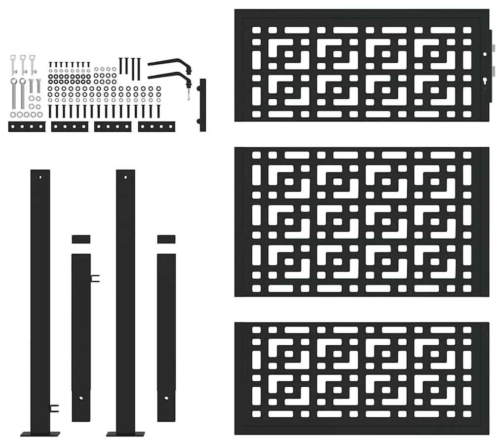 ΠΥΛΗ ΚΗΠΟΥ ΜΑΥΡΗ 105X130 CM ΑΤΣΑΛΙΝΟΣ ΣΤΑΥΡΟΣ ΣΧΕΔΙΑΣΜΟΥ 4101000