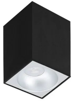 Σποτ Φωτιστικό Οροφής 1xGU10 Ορθογώνιο Downlight Jhonny Viokef-4240701-Μαύρο-Ασημί 4240701