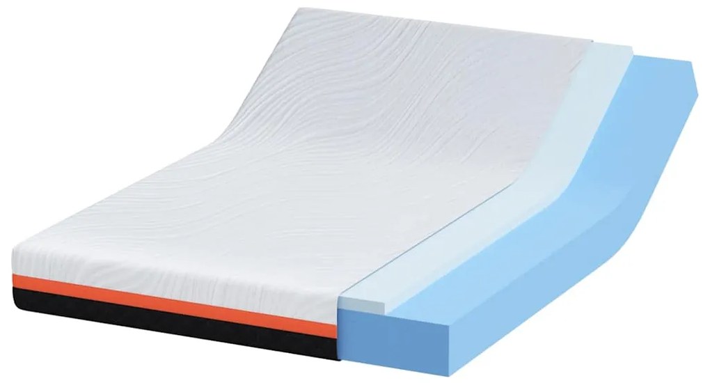 vidaXL Στρώμα Λευκό και Μαύρο 140 x 200 cm Αφρός Εμποτισμένος με Gel