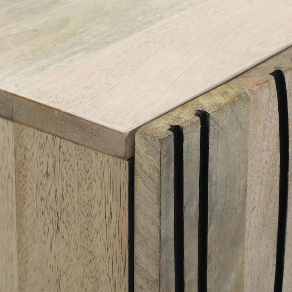 vidaXL Πλαϊνό γραφείο Λευκό 60 x 33,5 x 75 εκ. Στερεό ξύλο μάνγκο