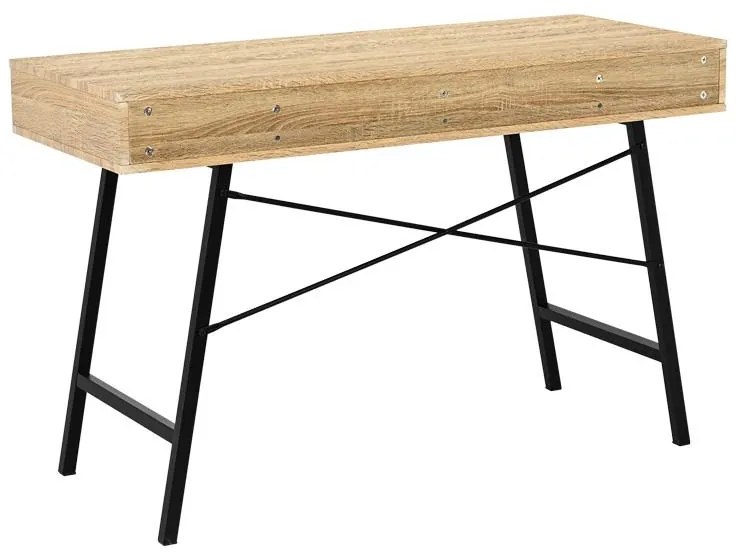 Γραφείο Yamin σε Oak με Μαύρο Μεταλλικό Πόδι 120x48x76 εκ. 120x48x76 εκ.