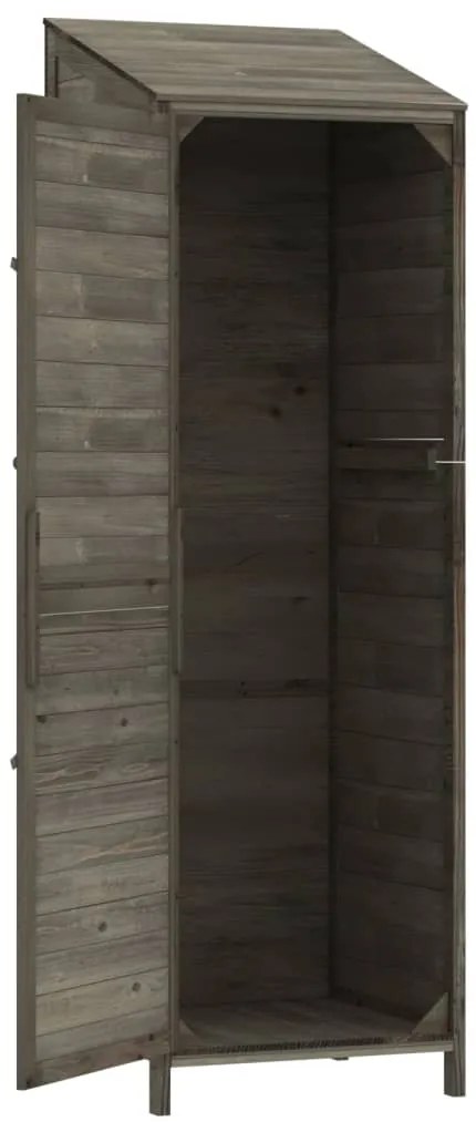 vidaXL Αποθήκη Κήπου Ανθράκι 55 x 52 x 174,5 εκ. από Μασίφ Ξύλο Ελάτης