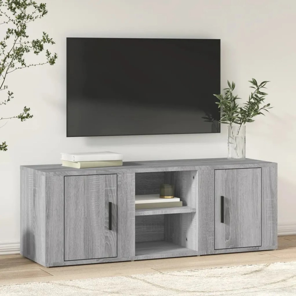 vidaXL Έπιπλο Τηλεόρασης Γκρι Sonoma 100x31,5x35 εκ. από Επεξεργ. Ξύλο