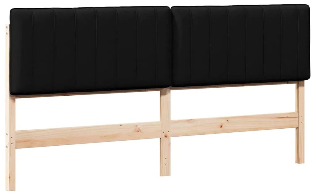 vidaXL Ταπετσαρισμένο κεφαλάρι με κεφαλάρι Καφέ και Μαύρο 200 cm