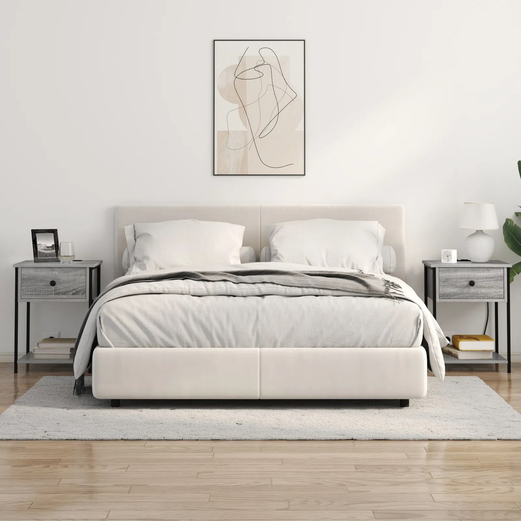 vidaXL Κομοδίνο Γκρι sonoma 42 x 41 x 56 εκ. Επεξεργασμένο ξύλο