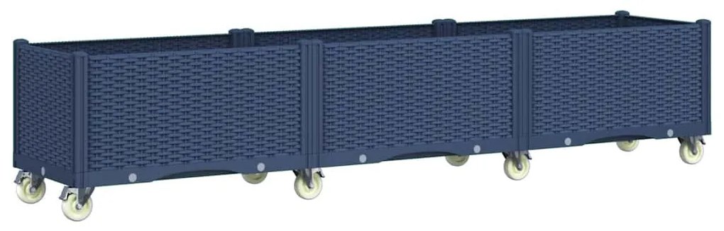vidaXL Ζαρντινιέρα Κήπου με Πόδια Μπλε Γκρι 240x50x54εκ. από Πολυπροπυλένιο