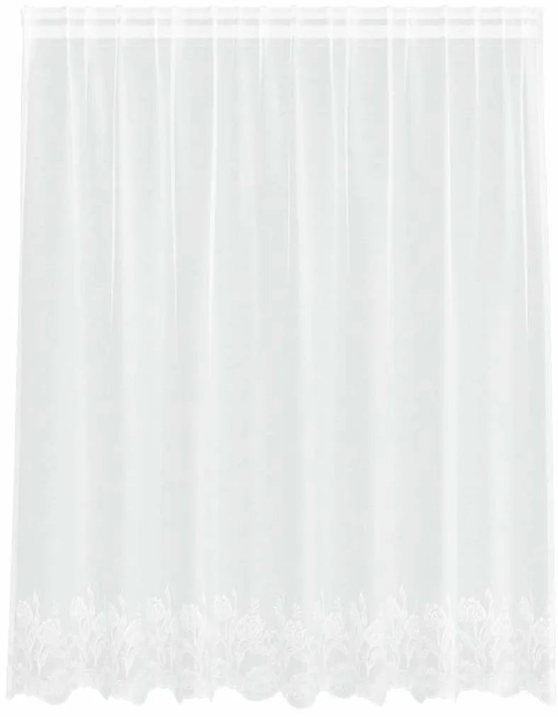 vidaXL Κουρτίνες με κουρτίνες Floral Λευκό 200 x 140 cm Πολυεστέρας