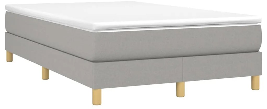 vidaXL Κρεβάτι Boxspring με Στρώμα Ανοιχτό Γκρι 120x190 εκ. Υφασμάτινο