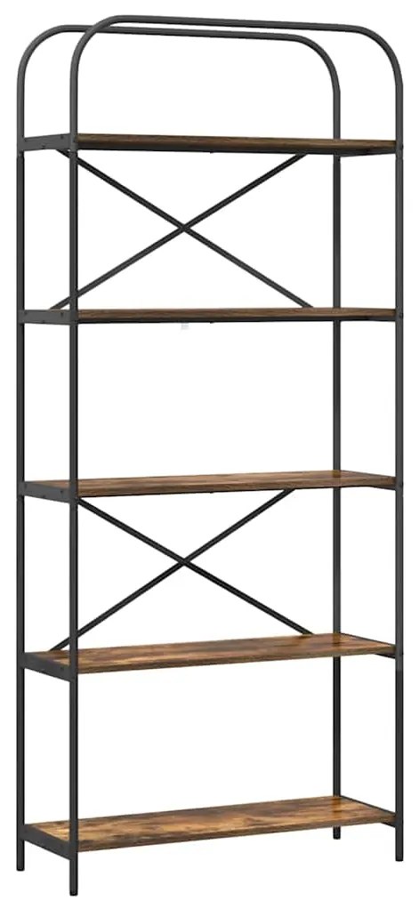 vidaXL Ράφι Βιβλίων Καπνιστό Δρύς 80 x 30 x 183 εκ Επεξεργασμένο ξύλο