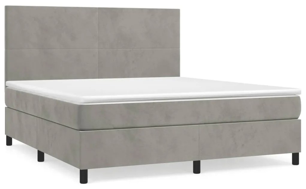 ΚΡΕΒΑΤΙ BOXSPRING ΜΕ ΣΤΡΩΜΑ ΑΝΟΙΧΤΟ ΓΚΡΙ 160X200 ΕΚ. ΒΕΛΟΥΔΙΝΟ 3142911