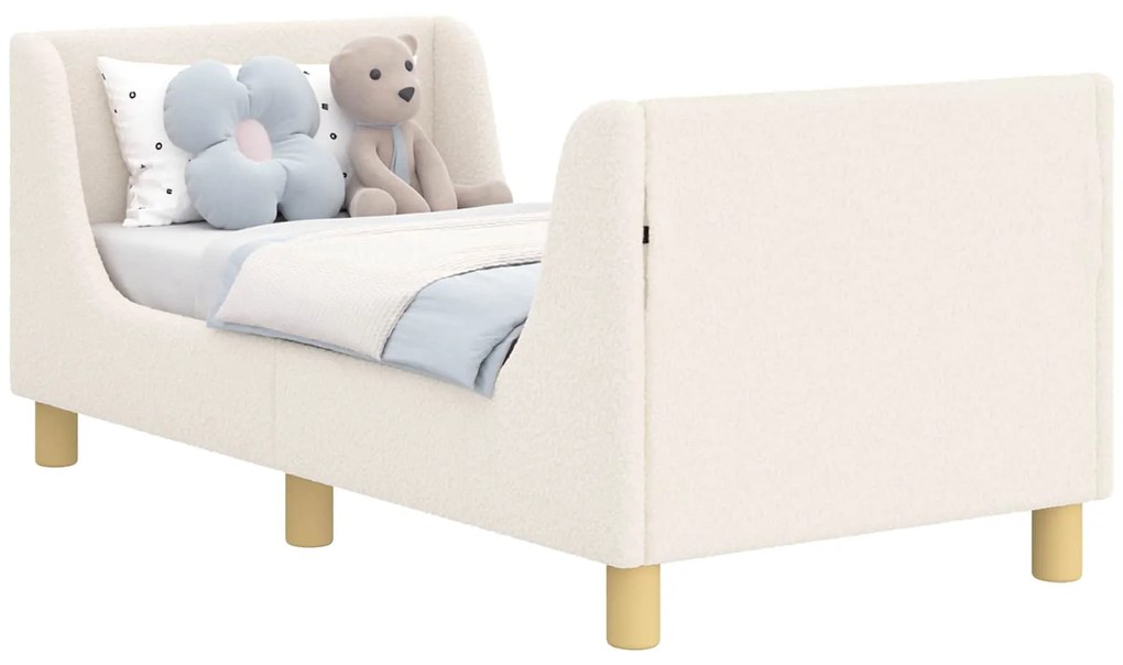 vidaXL Κρεβατική βάση για παιδιά με προσκέφαλο Κρεμ 70 x 140 cm