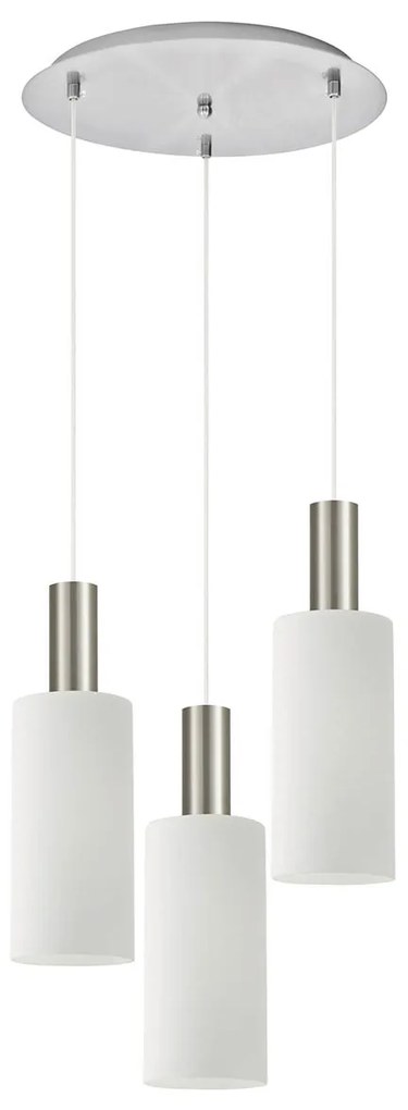 Φωτιστικό Οροφής Τρίφωτο Homelighting 77-8474 Nickel/White