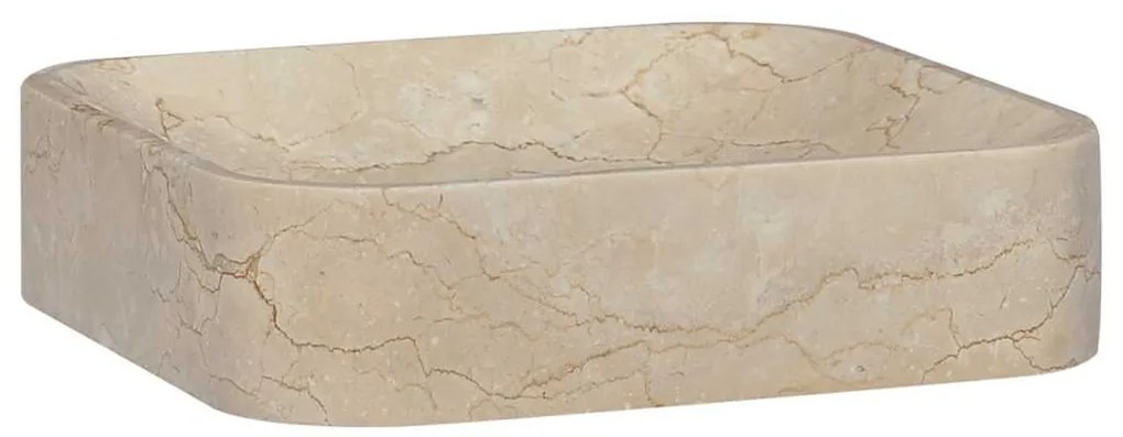 vidaXL Νιπτήρας Κρεμ 40 x 40 x 10 εκ. Μαρμάρινος