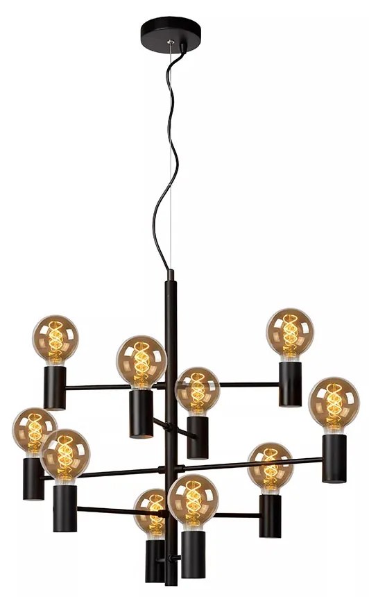 Φωτιστικό Κρεμαστό Lucide 21421-10-30 LEANNE Μαύρο Ματ (Black Mat)