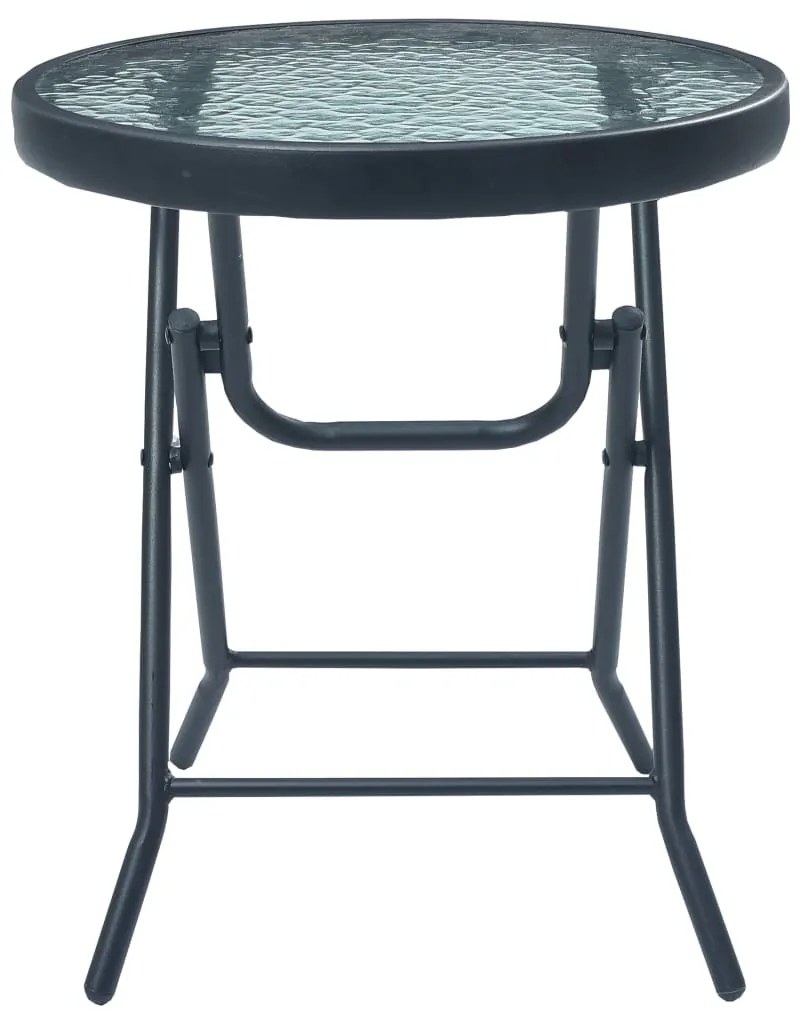 vidaXL Τραπέζι Bistro Μαύρο 40 x 46 εκ. Ατσάλι και Γυαλί