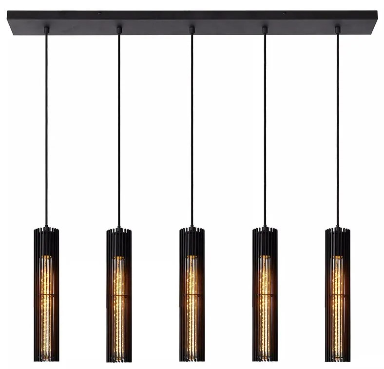 Φωτιστικό Κρεμαστό Lucide 73406-05-30 LIONEL Μαύρο Ματ (Black Mat)