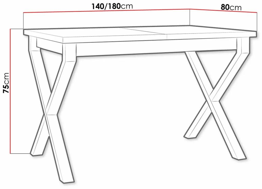 Τραπέζι Victorville 300, Grandson δρυς, Μαύρο, 75x80x140cm, 39 kg, Επιμήκυνση, Πλαστικοποιημένη μοριοσανίδα, Μέταλλο | Epipla1.gr
