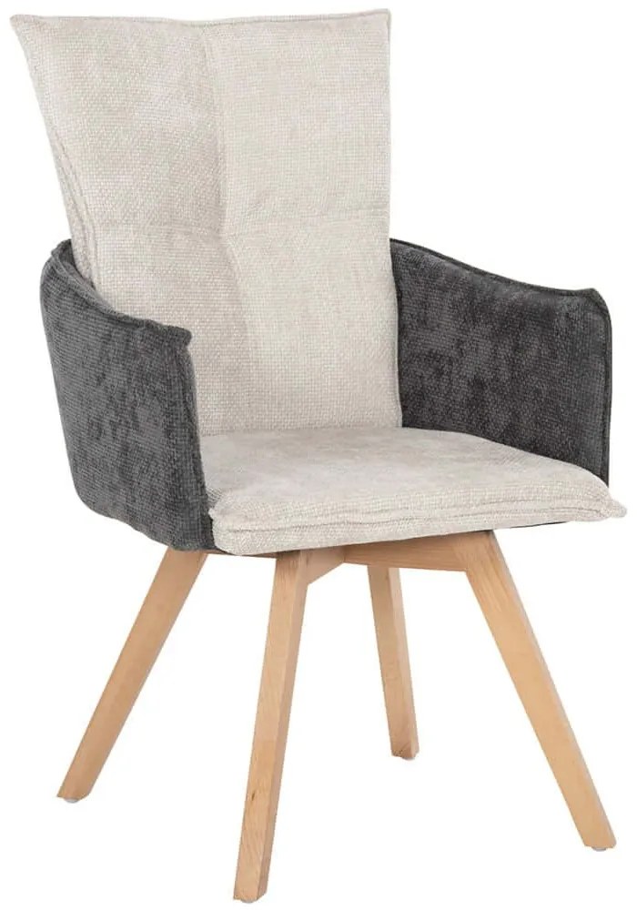 Πολυθρόνα Rex HM9847.04 53x60x93cm Beige-Grey Ξύλο,Ύφασμα