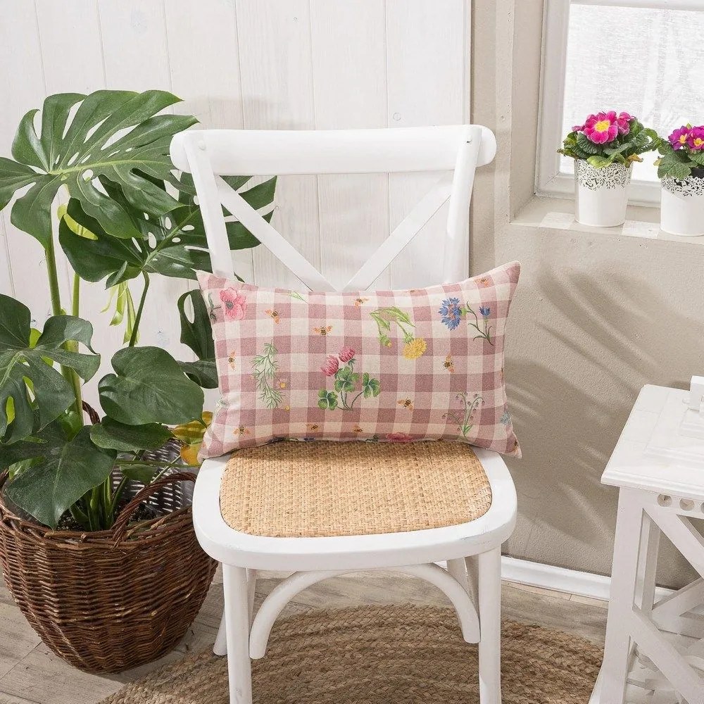 Μαξιλάρι Διακοσμητικό (Με Γέμιση) Parrillia 06 Pink Teoran 30X50 Cotton-Polyester