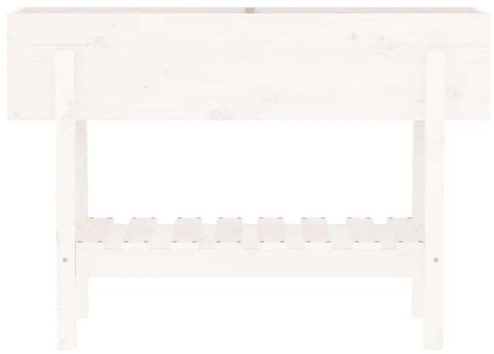 vidaXL Ζαρντινιέρα Υπερυψωμένη Λευκή 101x30x69 εκ. Μασίφ Ξύλο Πεύκου