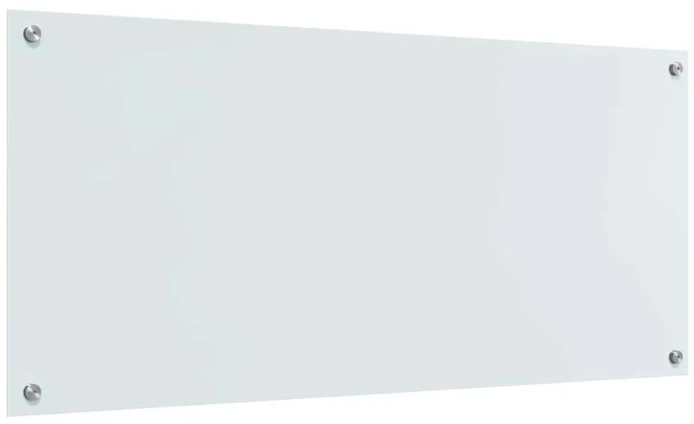 vidaXL Πίσω Πάνελ Κουζίνας Λευκό 110 x 50 x 0.6 εκ. σκληρυμένο γυαλί