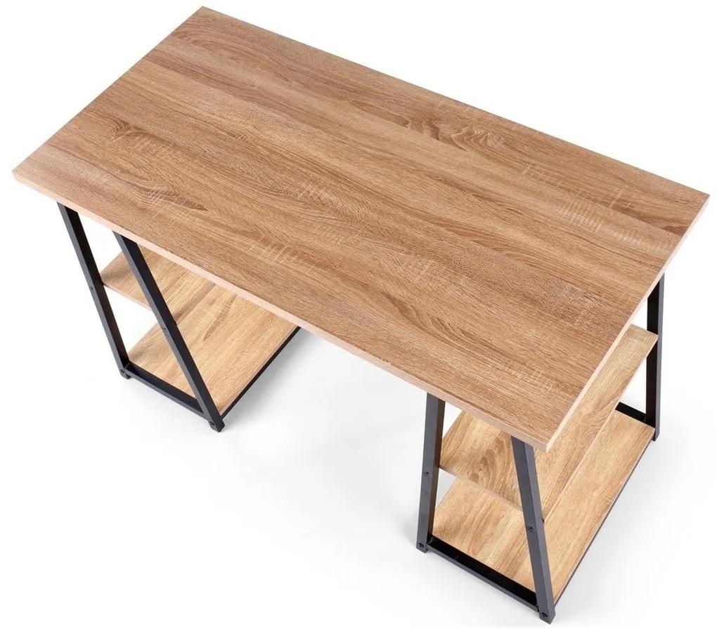 Τραπέζι γραφείου Houston 1136, 77x120x60cm, 26 kg, Sonoma οξιά, Μαύρο | Epipla1.gr