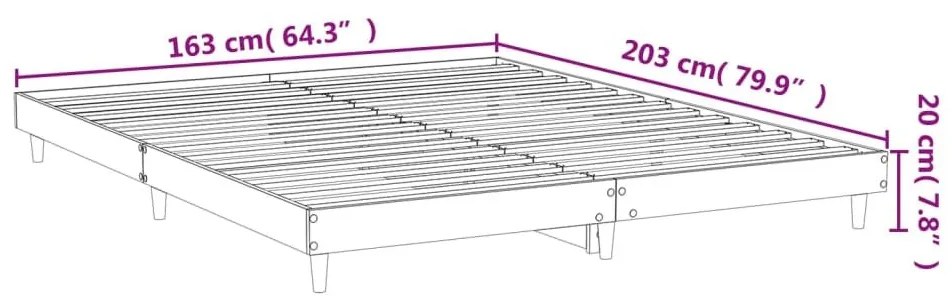 Πλαίσιο κρεβατιού χωρίς στρώμα 160x200 εκ. Επεξεργασμένο Ξύλο - Καφέ