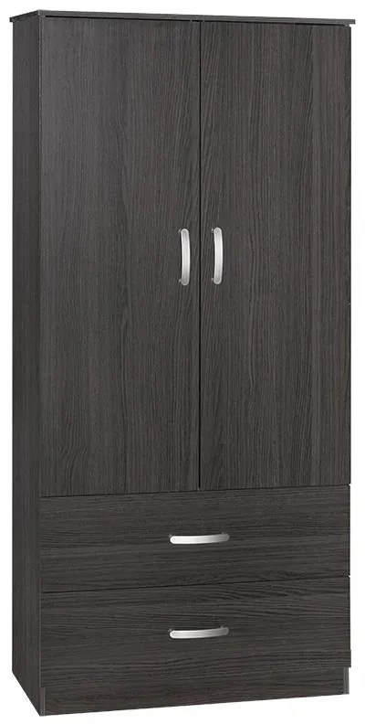 Ντουλάπα δίφυλλη και πατάρι Zelia wenge 79x42x240εκ.