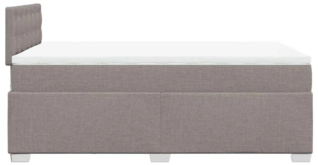 vidaXL Κρεβάτι Boxspring με Στρώμα Taupe 120x190 εκ. Υφασμάτινο