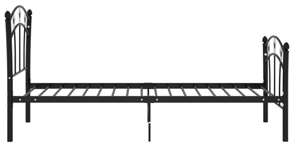 vidaXL Πλαίσιο Κρεβατιού Με Σχέδιο Μπάλα Μαύρο 90 x 200 εκ. Μεταλλικό