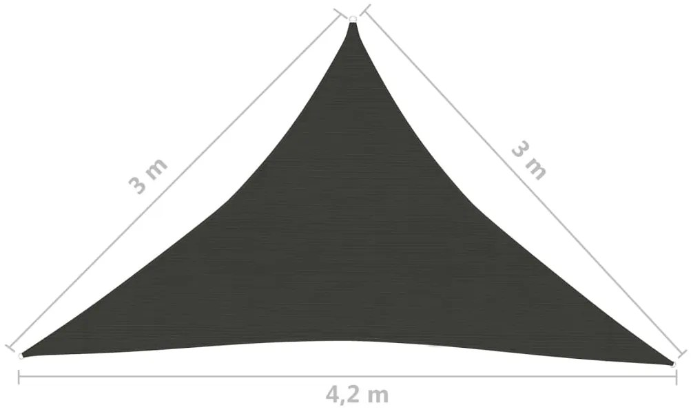 Πανί Σκίασης Ανθρακί 3 x 3 x 4,2 μ. από HDPE 160 γρ./μ² - Ανθρακί