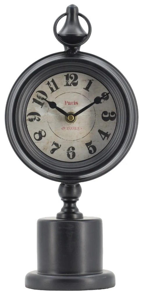 Artekko Clock Ρολόι Επιτραπέζιο Μεταλλικό Μαύρο (15.5x10.9x37.1)cm - art-48180 - 48180