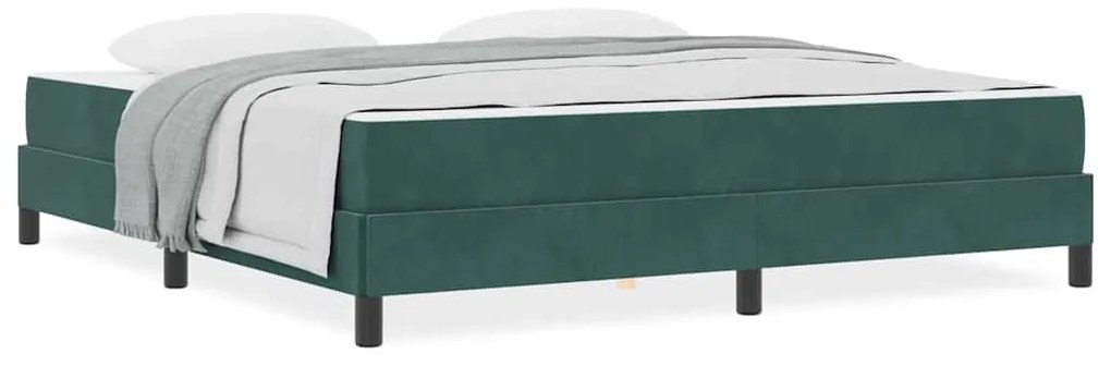 vidaXL Κρεβάτι box spring με στρώμα Σκούρο Πράσινο 180 x 200 cm