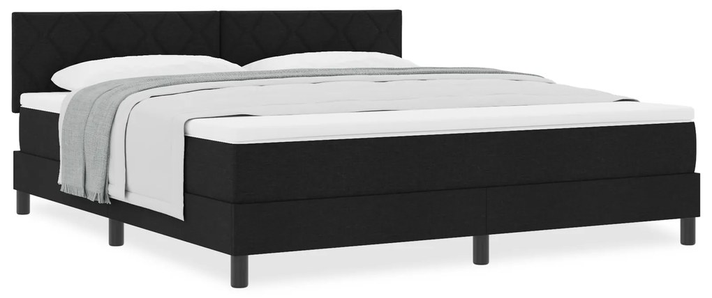 vidaXL Kρεβάτι Box Spring με Στρώμα Μαύρο 180x200 εκ. Υφασμάτινο