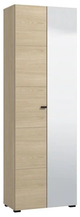 Έπιπλο εισόδου - Ντουλάπα RATHLIN P2 OG με Καθρέπτη Light Port Oak 64x35x194εκ. 64x35x194 εκ.